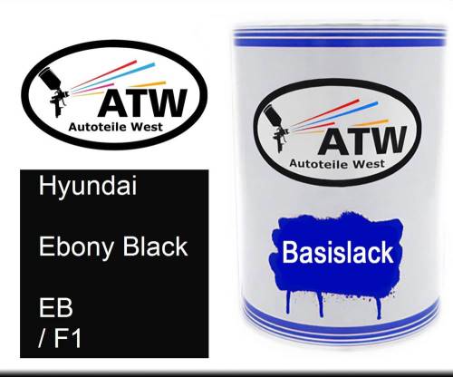 Hyundai, Ebony Black, EB / F1: 500ml Lackdose, von ATW Autoteile West.